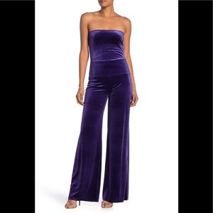 Norma Kamali Strapless Velvet Jumpsuit